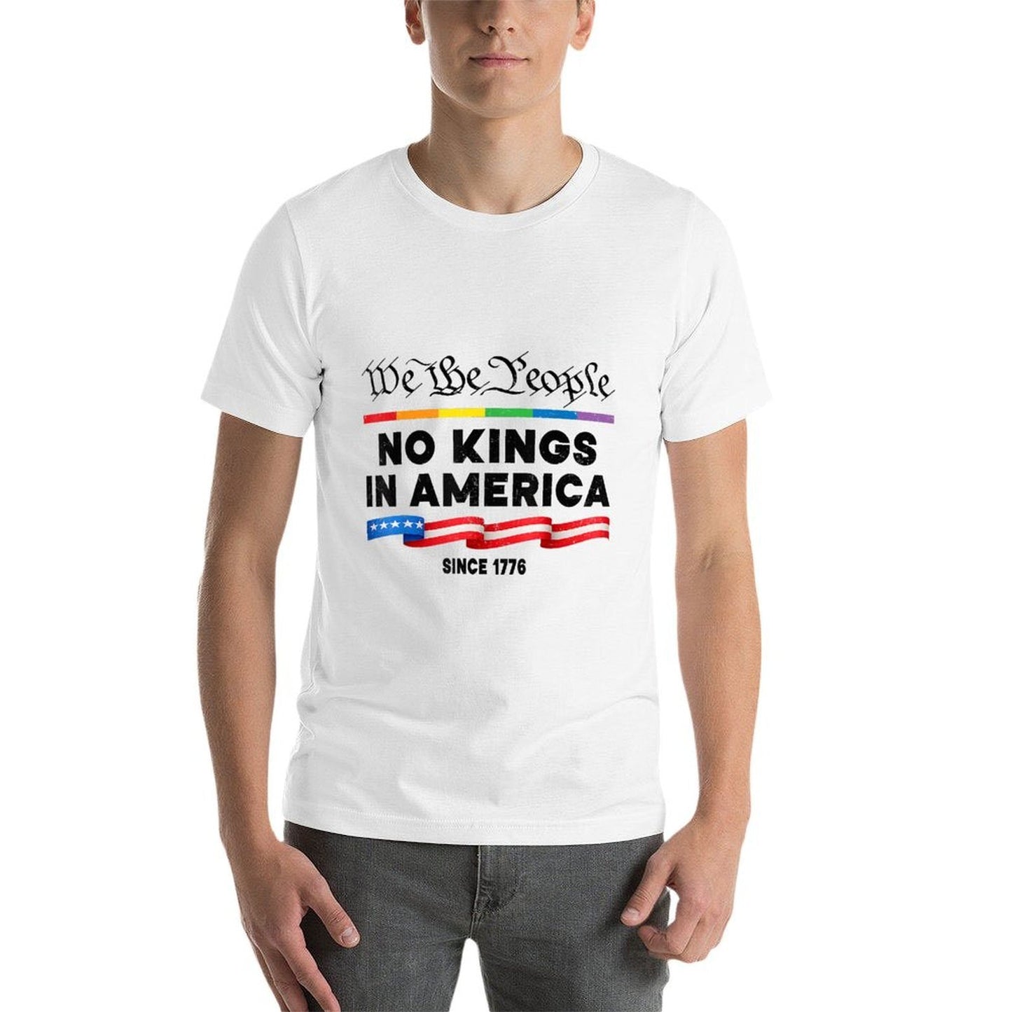 No Kings In America We The People Political Protest 4th July Stretchy T-Shirt