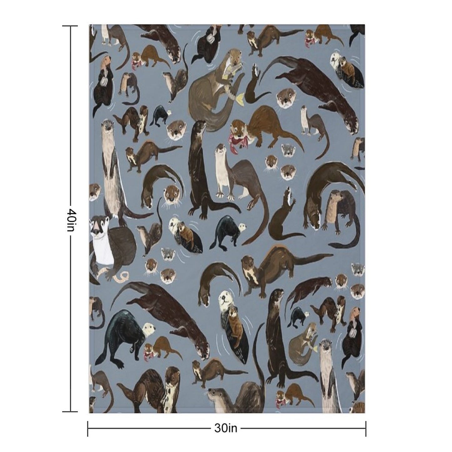 Old World Otters Throw Blanket