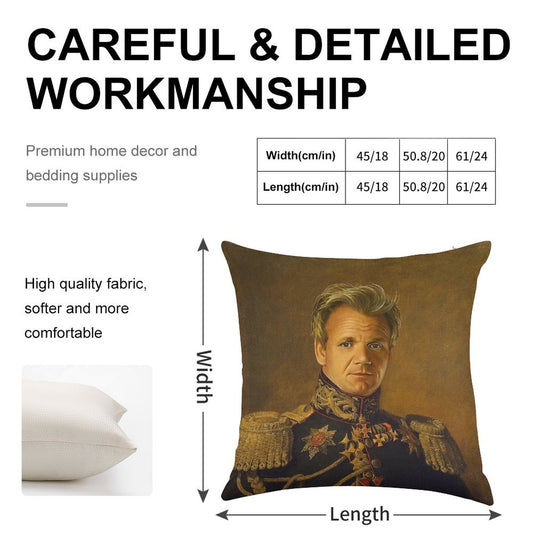 Gordon Ramsay - Replaceface Linen Throw Pillow Cover
