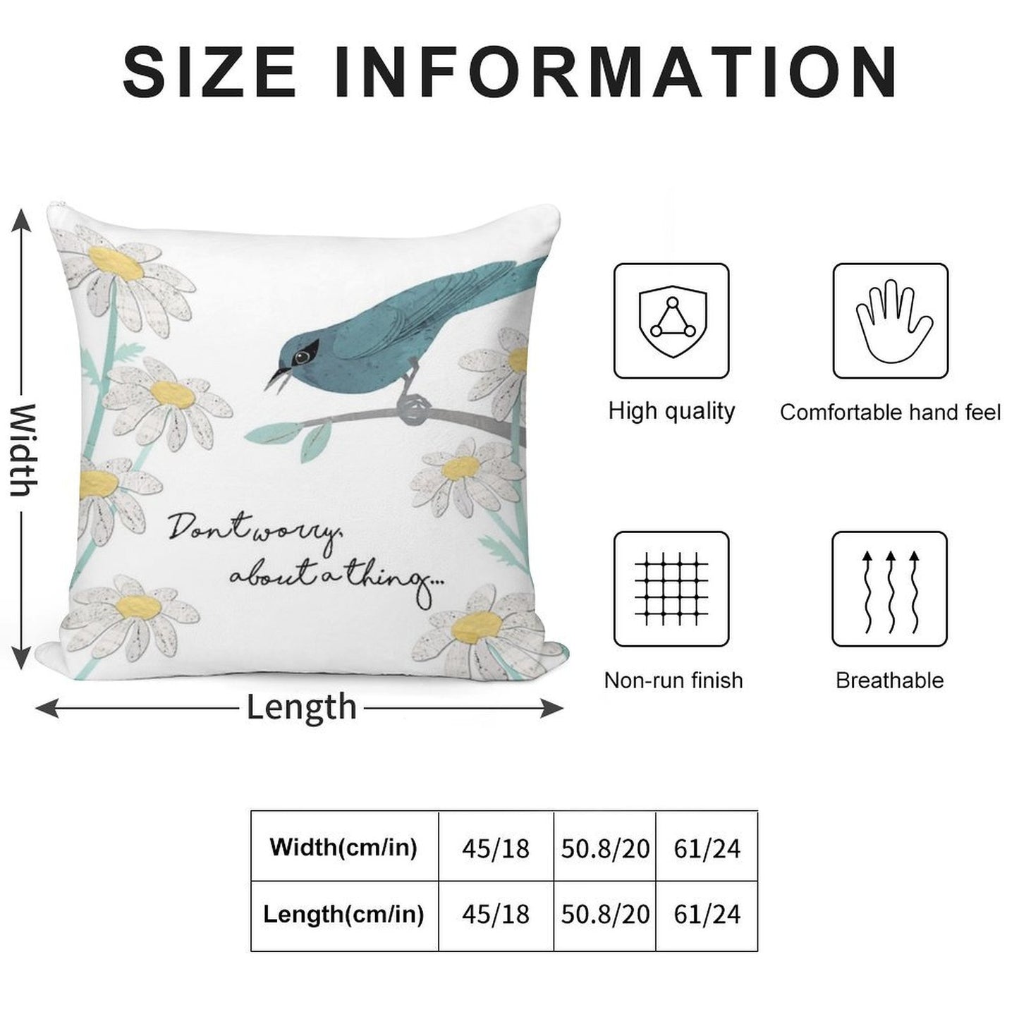 Three Little Birds, Part 1 Soft Washable Throw Pillow