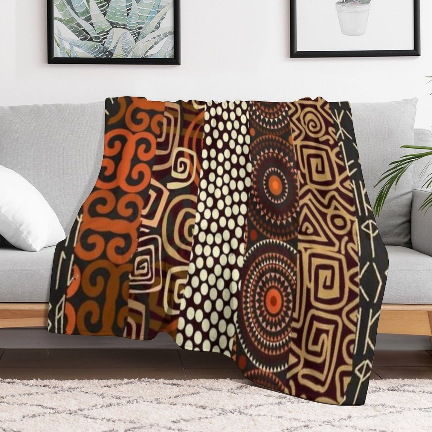 African Ethnic Pattern Throw Blanket