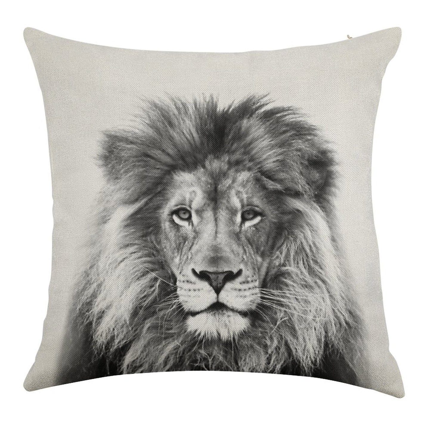 Lion Linen Throw Pillow Cover