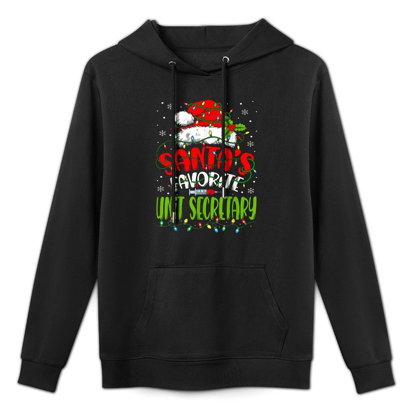 Santa Favorite Unit Secretary Christmas Medical Secretaries Relaxed Fit Hoodie