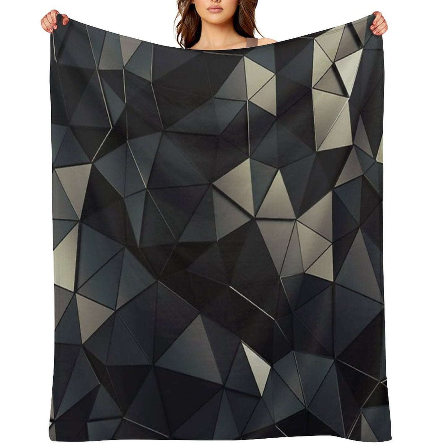 Polygon Noir Throw Blanket