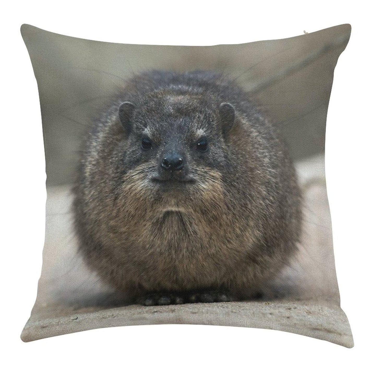 Rock Hyrax Linen Throw Pillow Cover