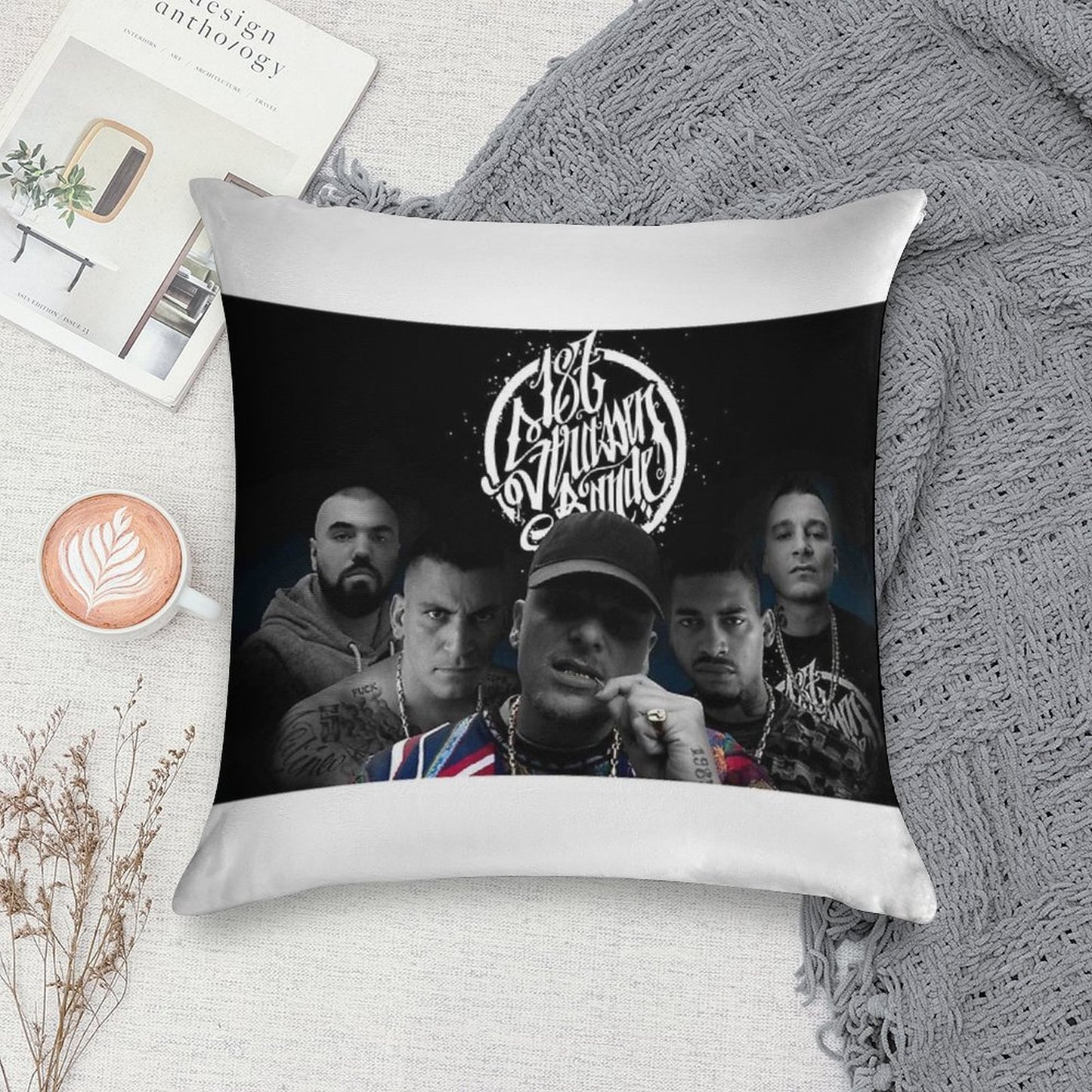 187-Strassenbande Soft Short Plush Fabric Throw Pillow