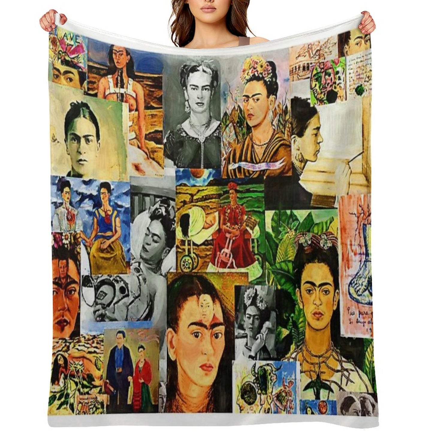 Frida Collage Throw Blanket