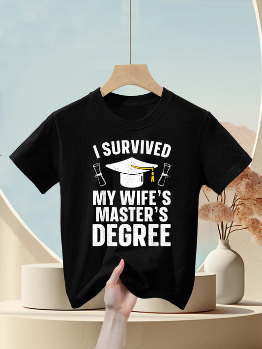 Masters Degree Graduation Art For Men Husband Masters Degree Kids T-Shirt