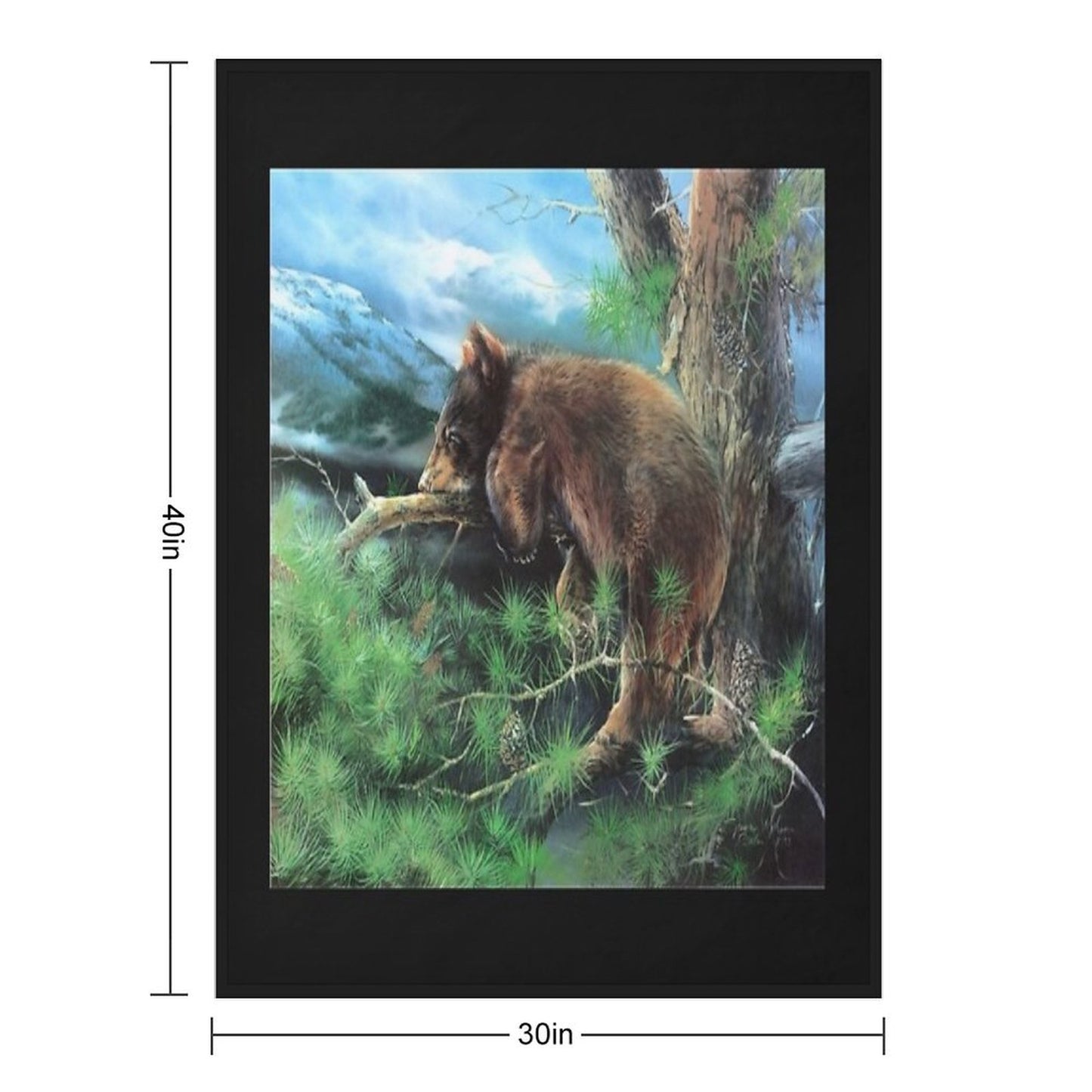 Cinnamon Tree Black Bear Cub Throw Blanket
