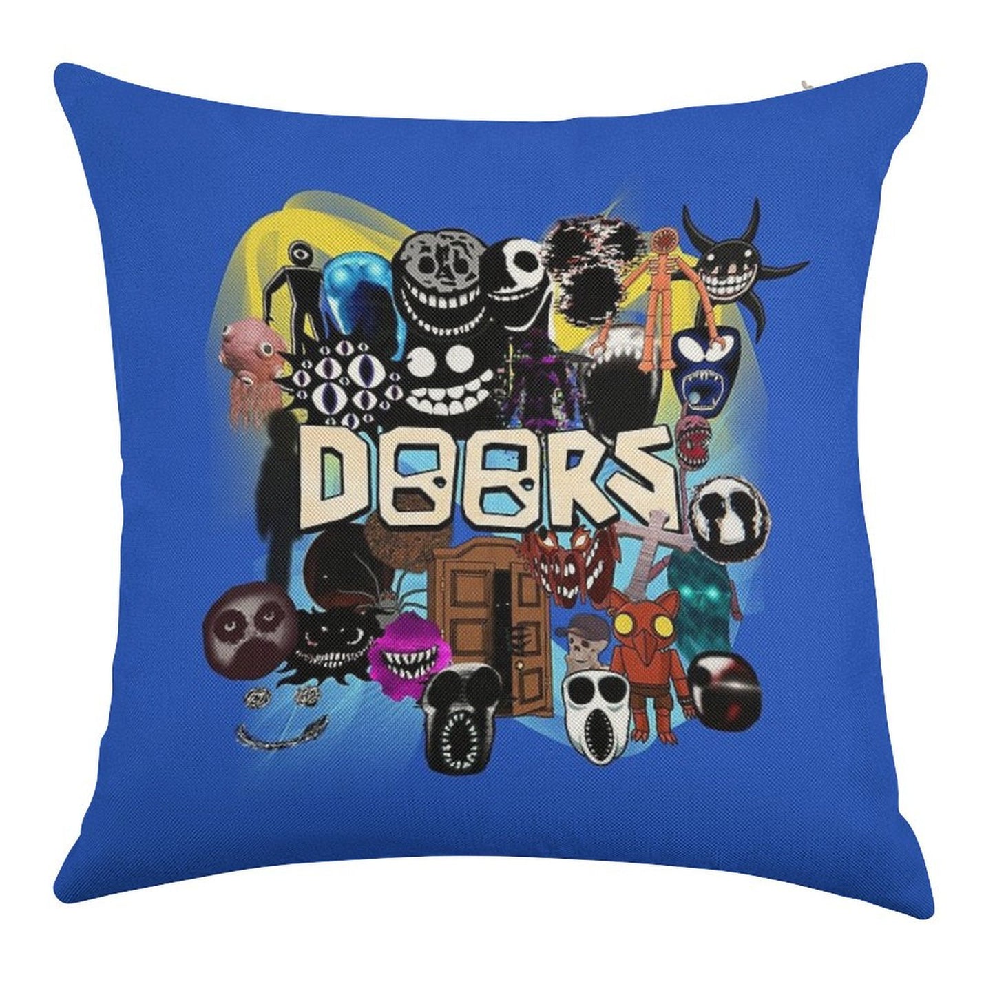 Doors All The Entities New Doors Game Update Linen Throw Pillow Cover