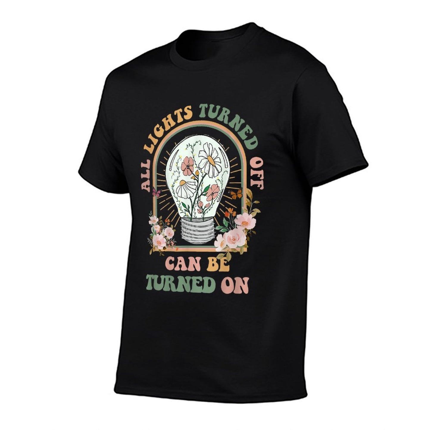 CoGlobal Retro The Light That Turns Off Can Be Turned Back On 2 Sided, Small T-Shirt