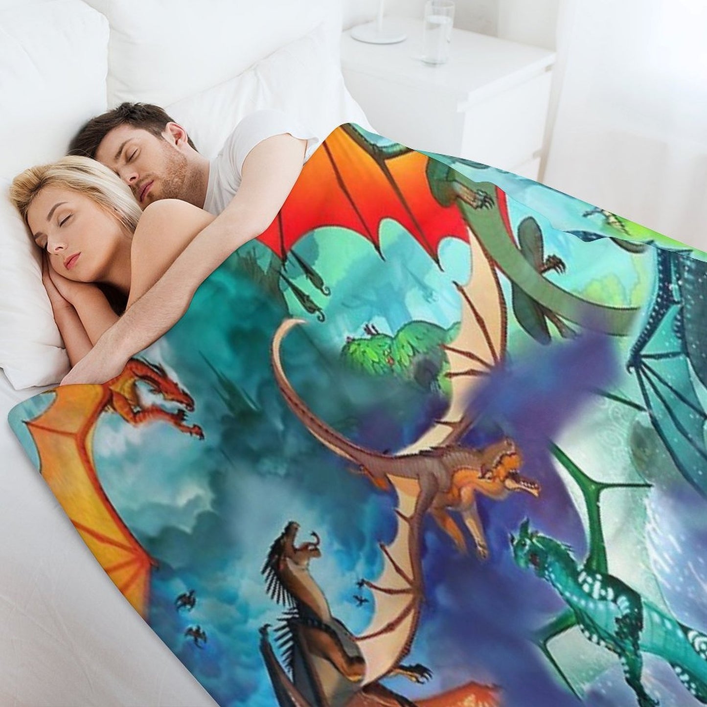 Wing of Fire All Dragon Pattern Background Throw Blanket