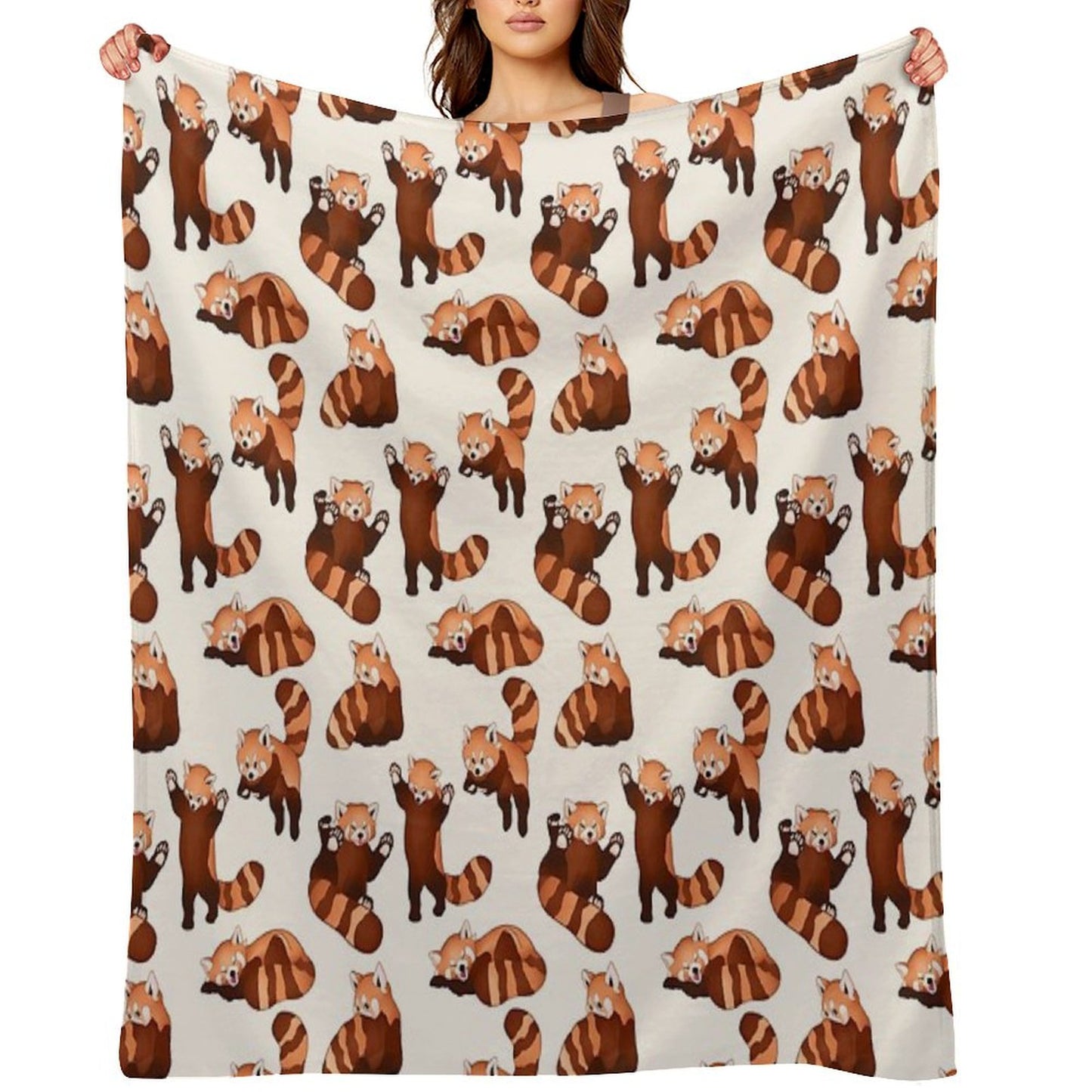 Red Panda Pattern Throw Blanket