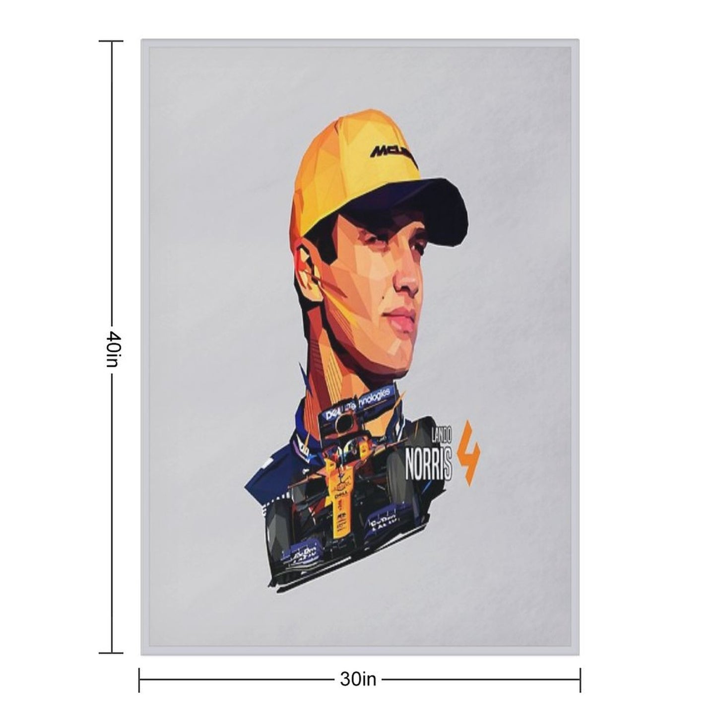 Lando Norris Low Poly V2 Throw Blanket