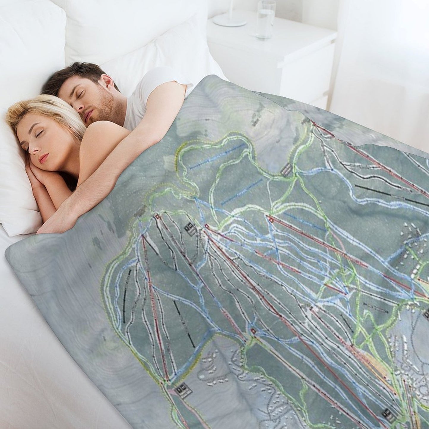 Okemo Resort Trail Map Throw Blanket