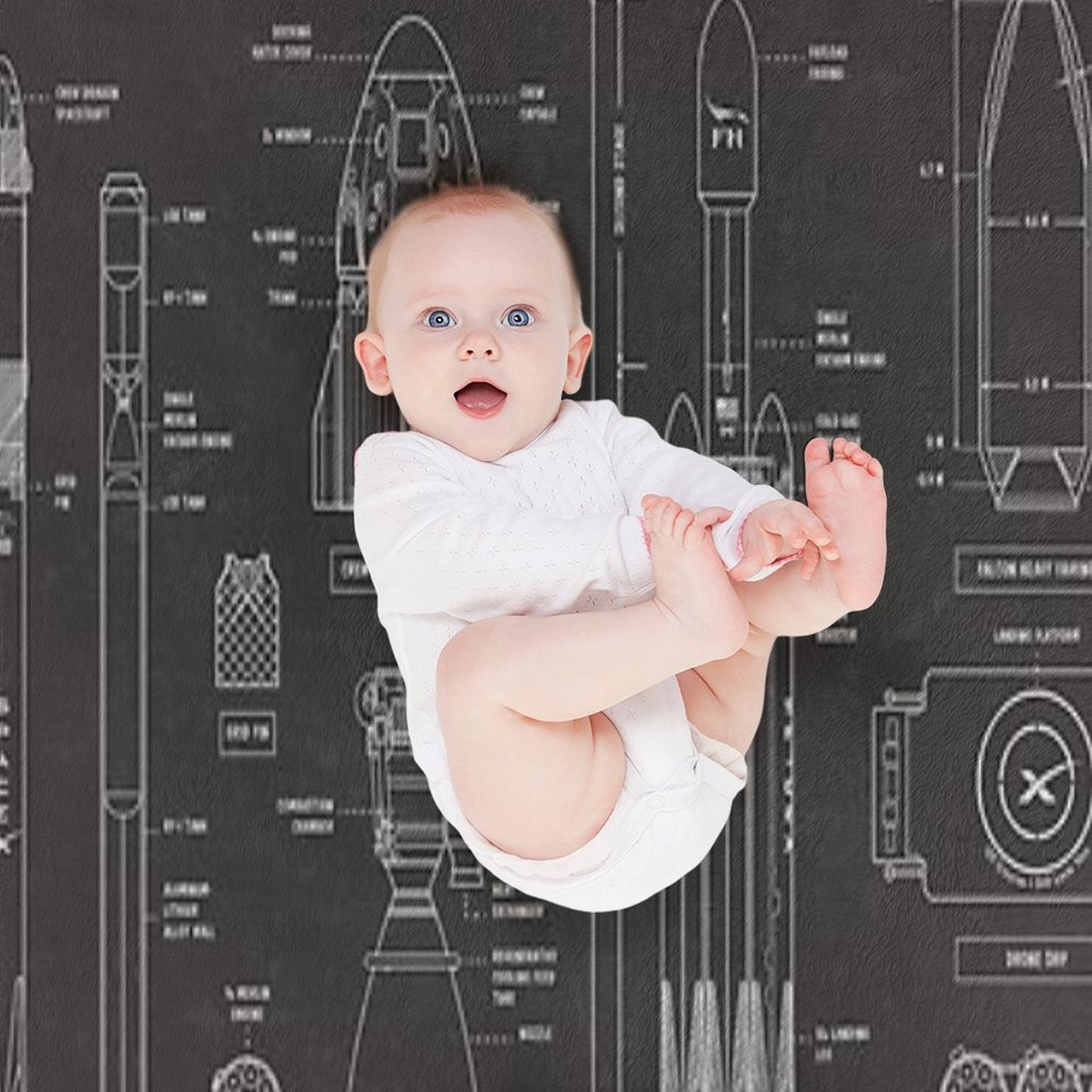 SPACEX Falcon 9 & Falcon Heavy (Blackboard) Throw Blanket