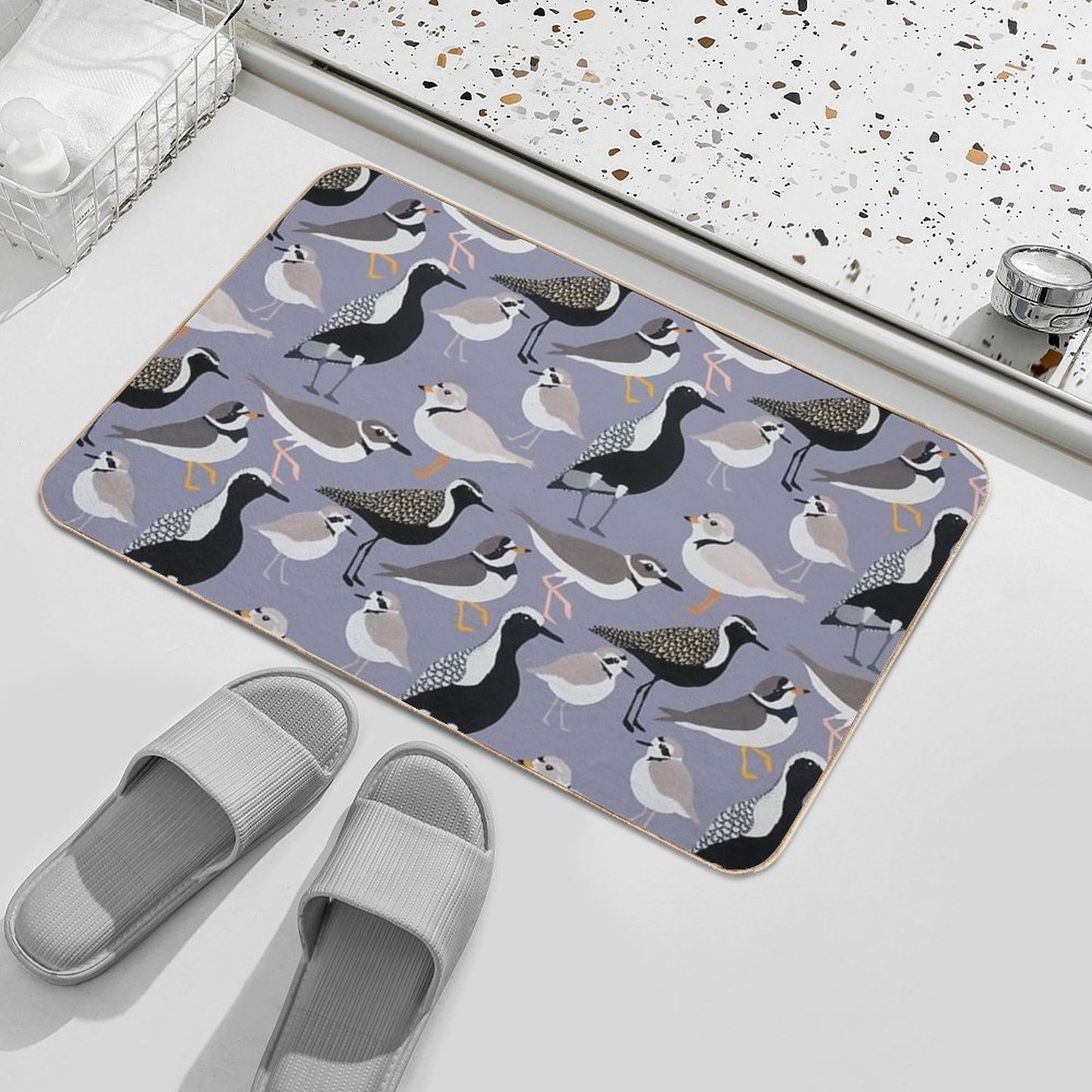 Plethora of Plovers Easy Maintenance Bath Mat