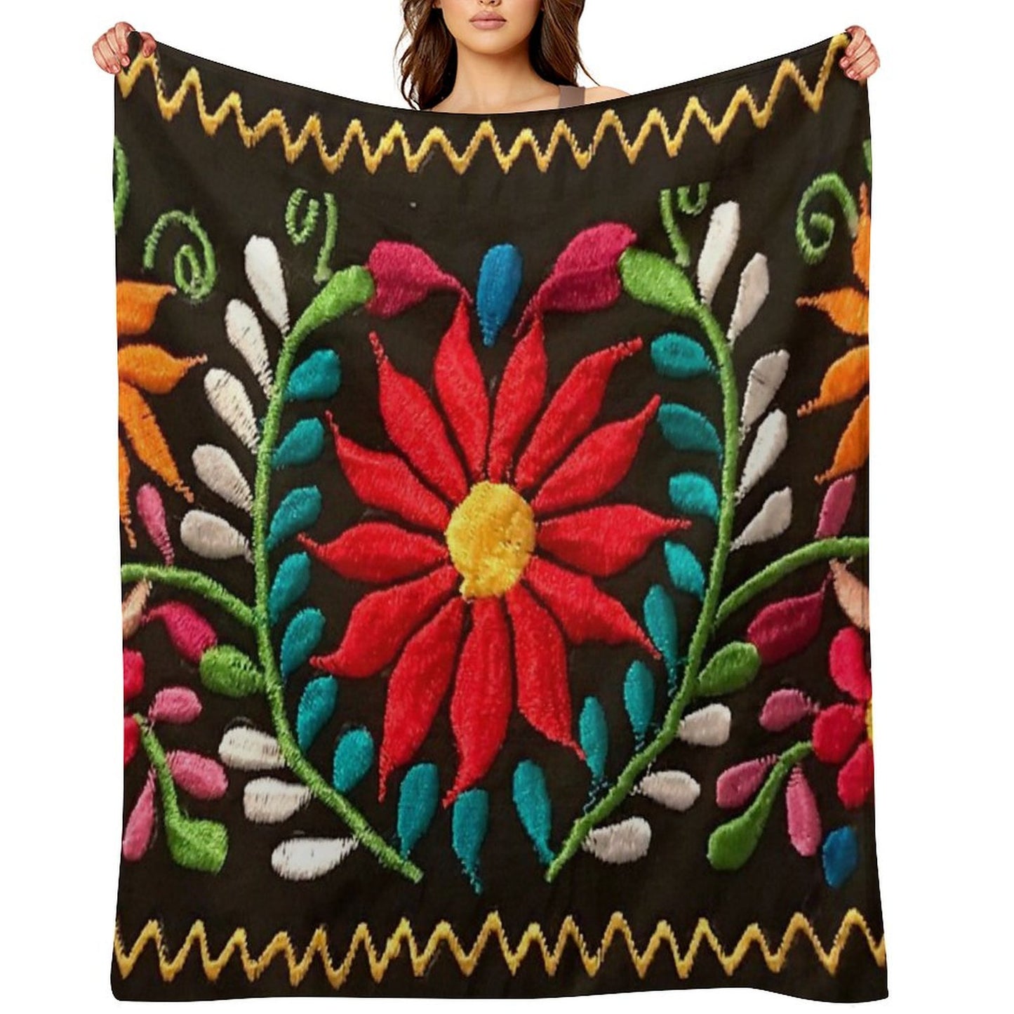 Spanish Flowers Throw Blanket