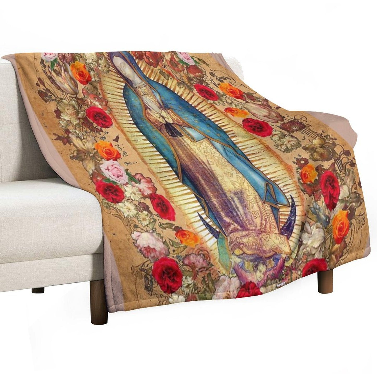 Our Lady of Guadalupe Virgin Mary Catholic Mexico Throw Blanket