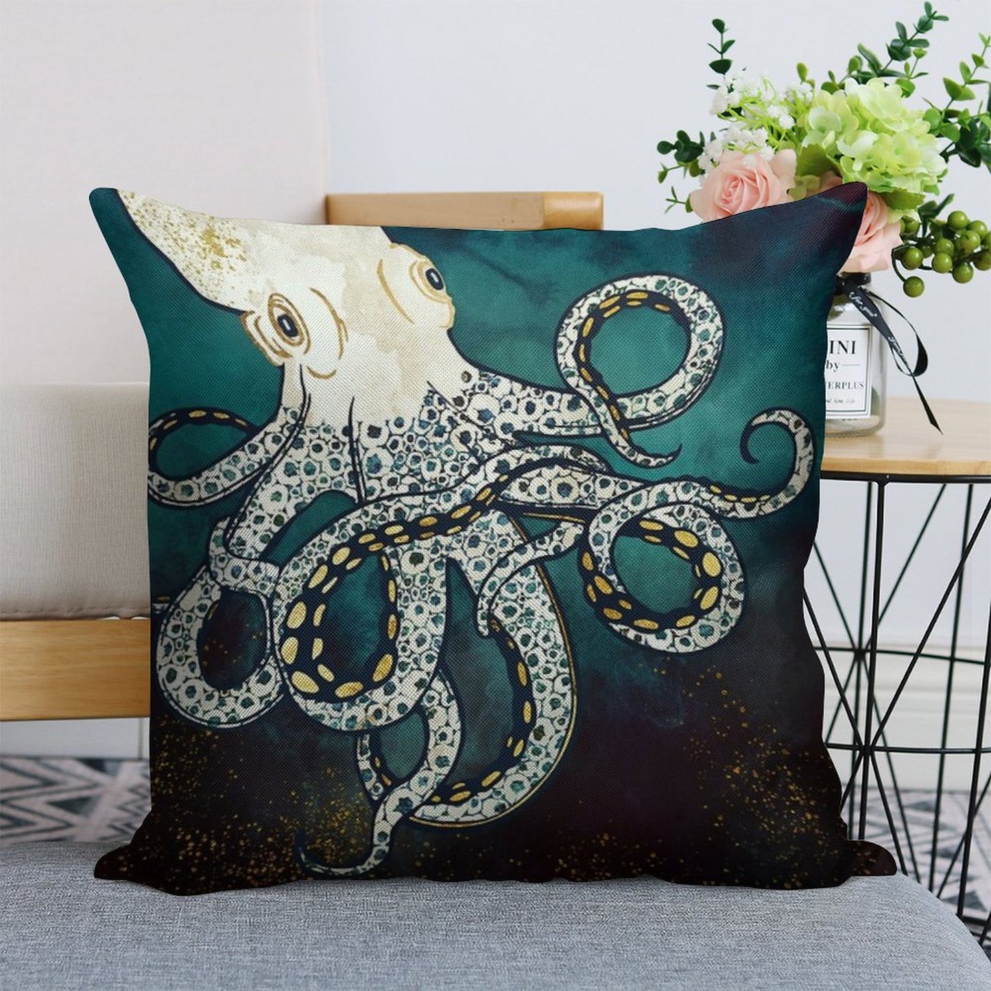 Underwater Dream VII Linen Throw Pillow Cover