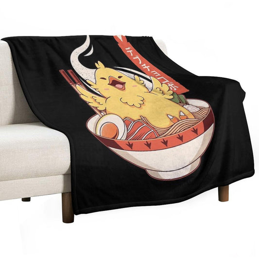 Fat Chocobo Ramen Throw Blanket
