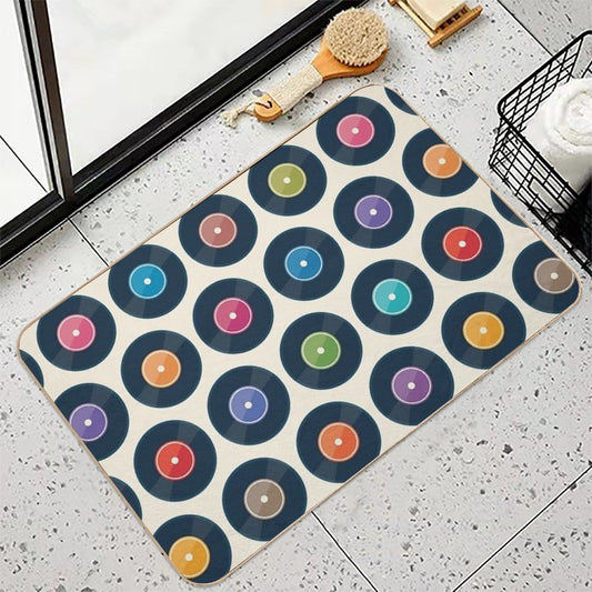 Vinyl Record Collection Bath Mat