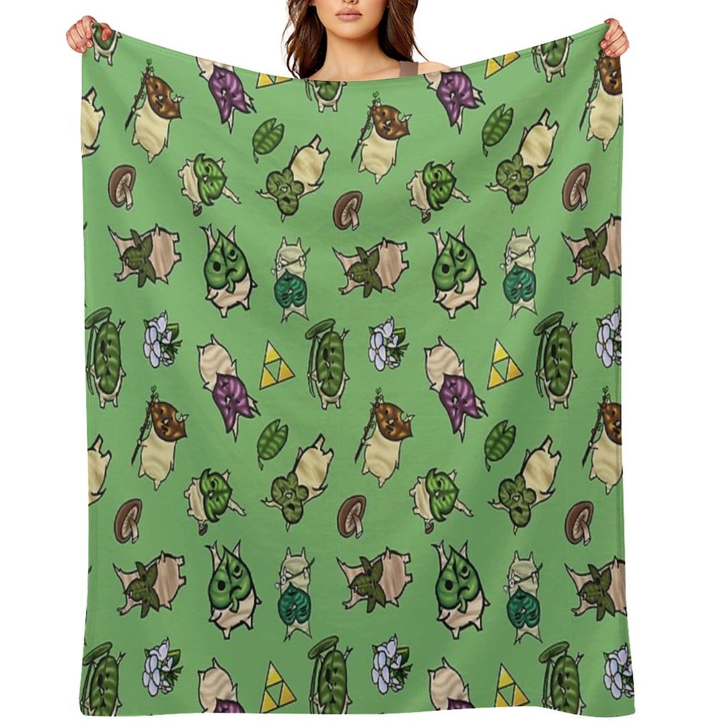 Korok Repeating Pattern (Light Green) Throw Blanket