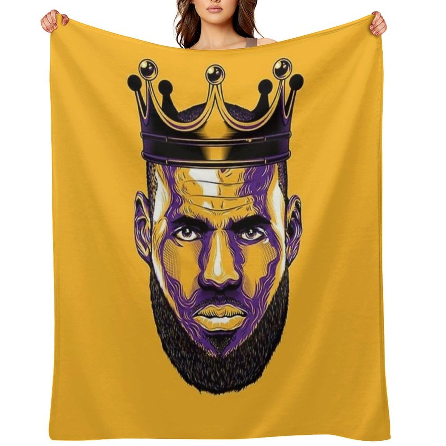 King Lebron James Throw Blanket