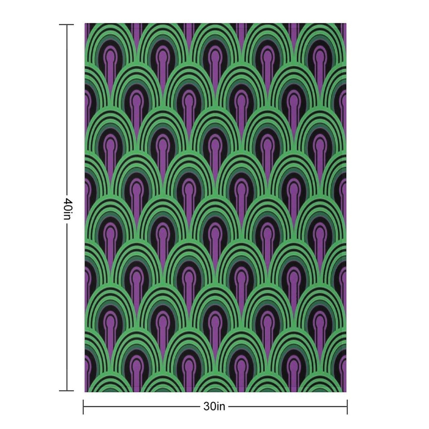 Geometric Pattern Keyhole Arch PurpleGreen Throw Blanket