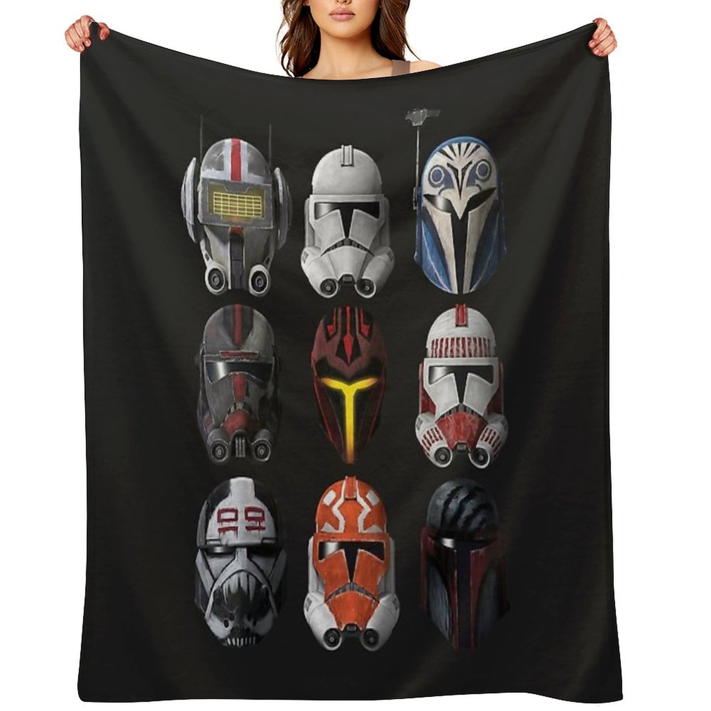 The Clone Wars Clone Helmets Throw Blanket