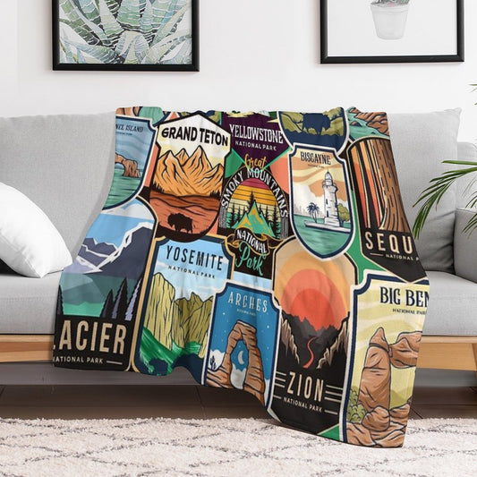 National Parks Logo Design Throw Blanket