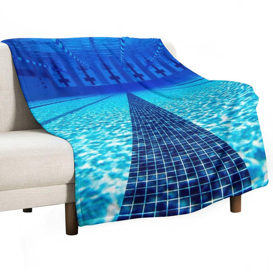 Beautiful Underwater Pool View - Swimming Pool Photography Throw Blanket