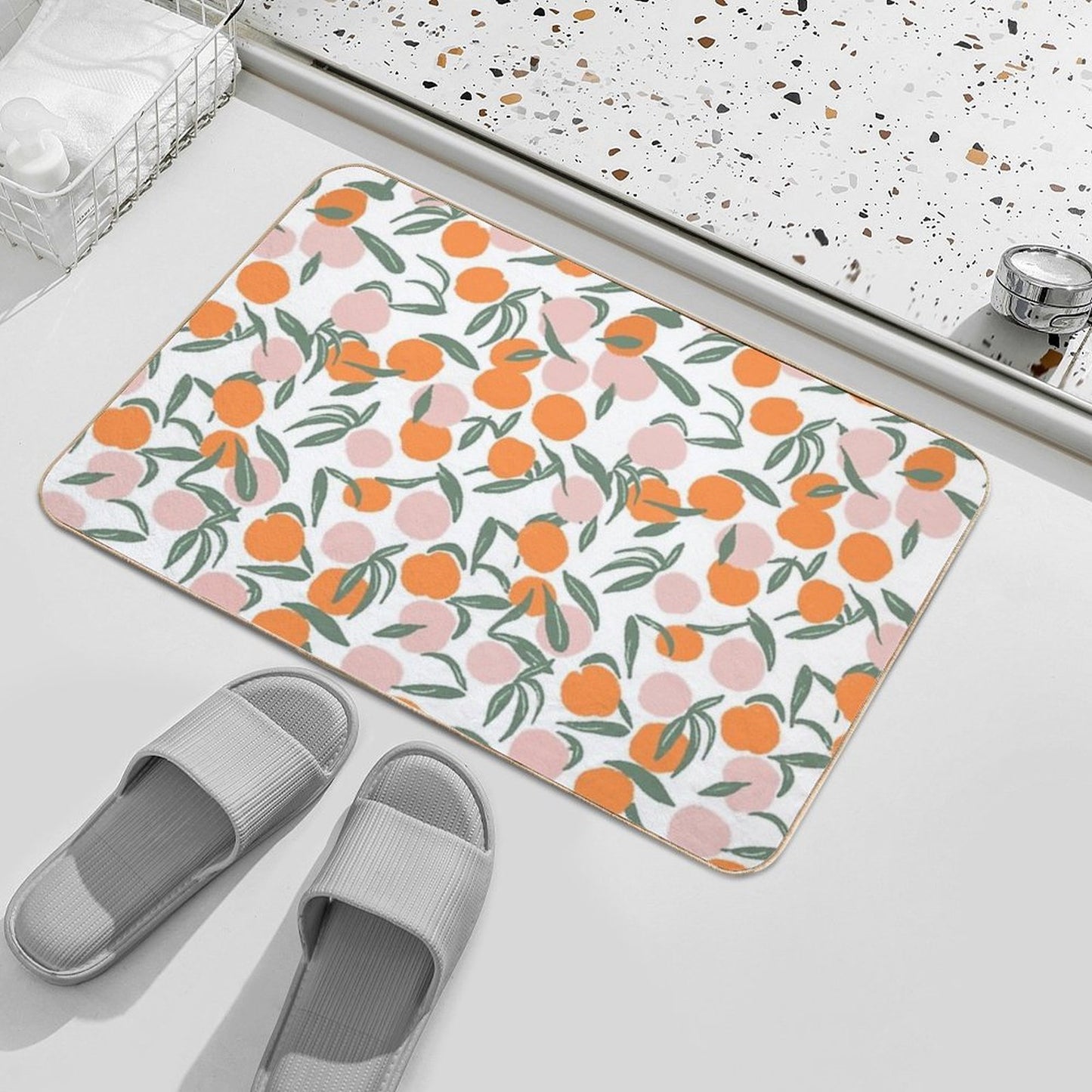 Peach Pattern Bath Mat