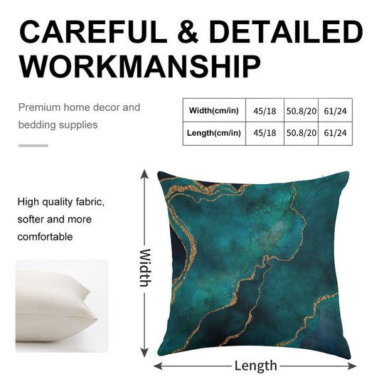 Golden Gemstone Glamour Mineral Linen Throw Pillow Cover