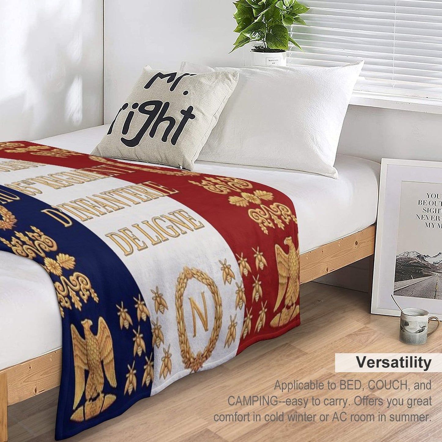 Napoleonic French 85th Regimental Flag Throw Blanket