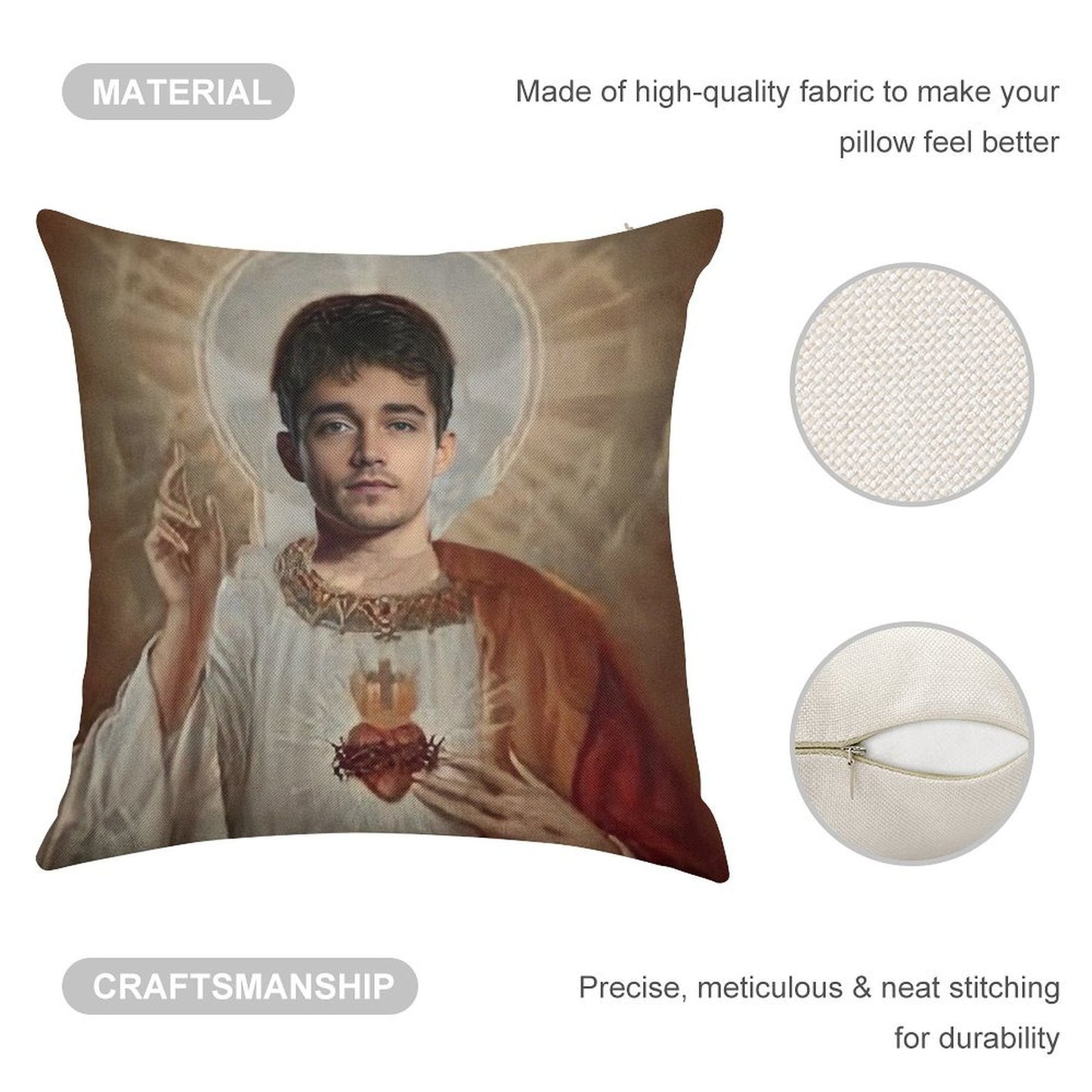 Charles Leclerc Linen Throw Pillow Cover