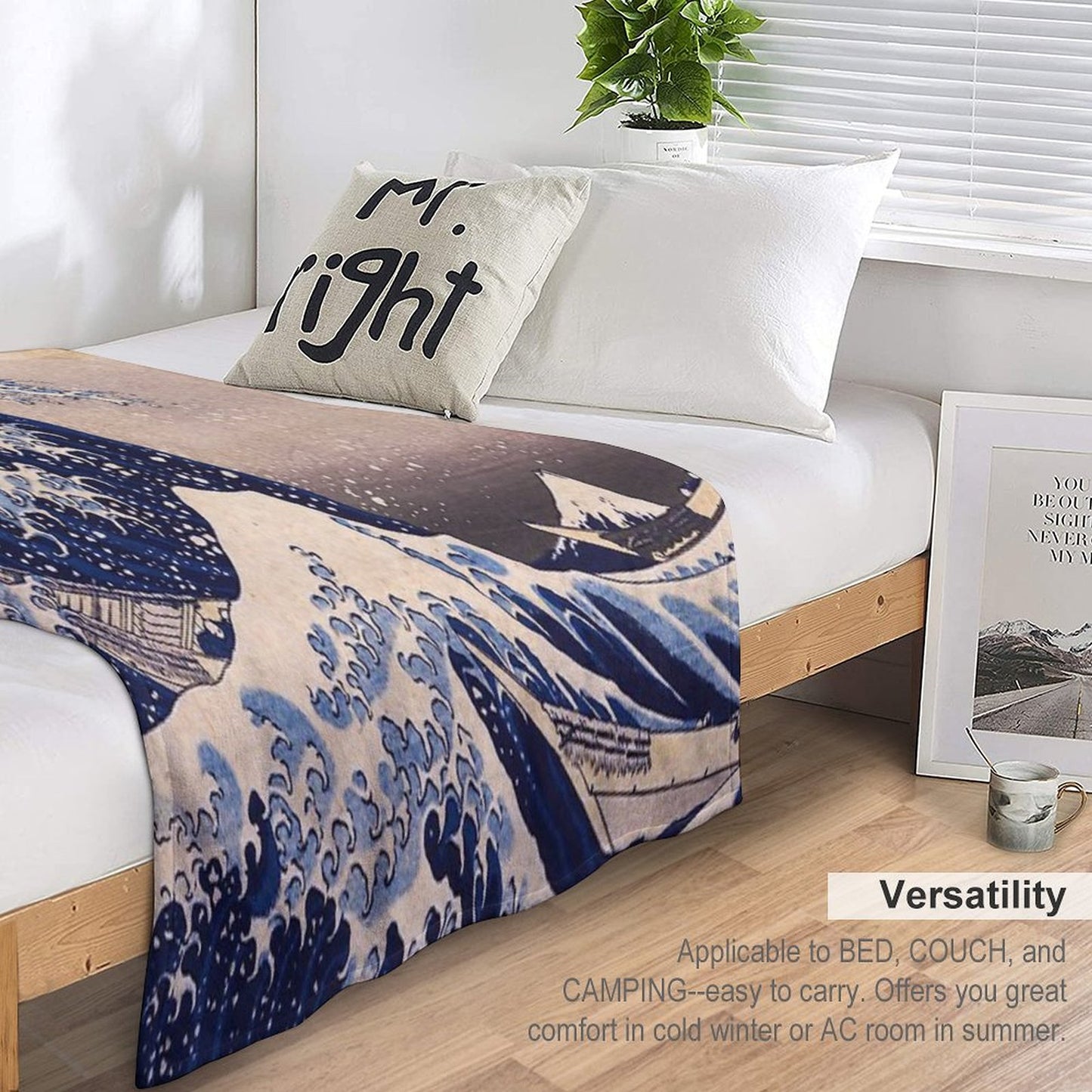 The Great Wave Off Kanagawa by Katsushika Hokusai (c 1830-1833) Throw Blanket
