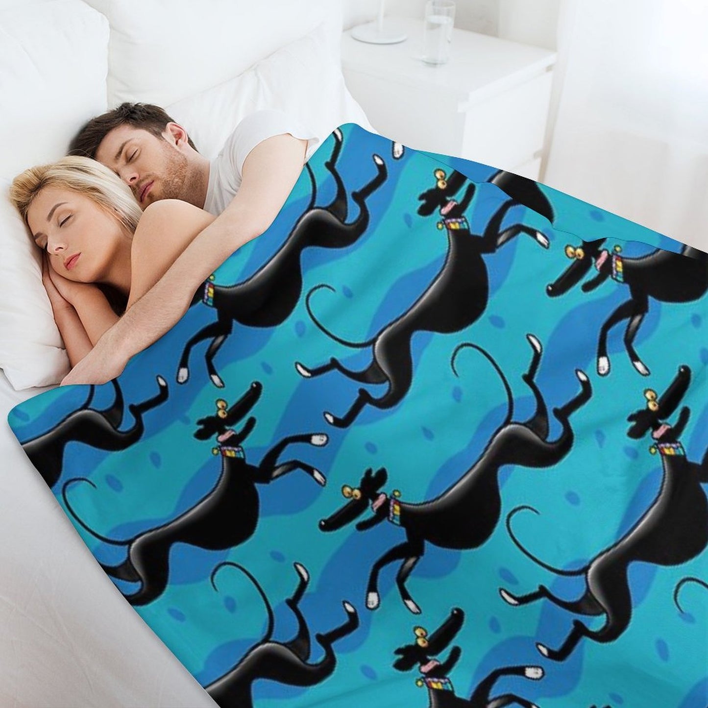 Blue Zoomies Pattern Throw Blanket