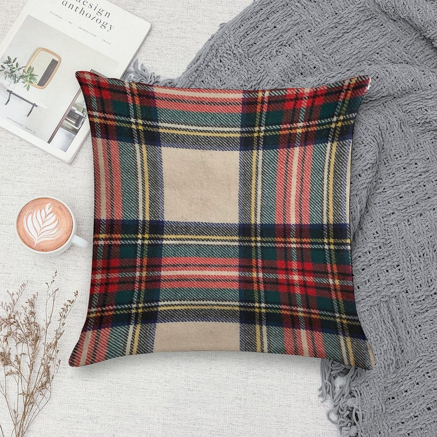 Stewart Dress Tartan - Pattern Soft Ultra-Soft Texture Throw Pillow