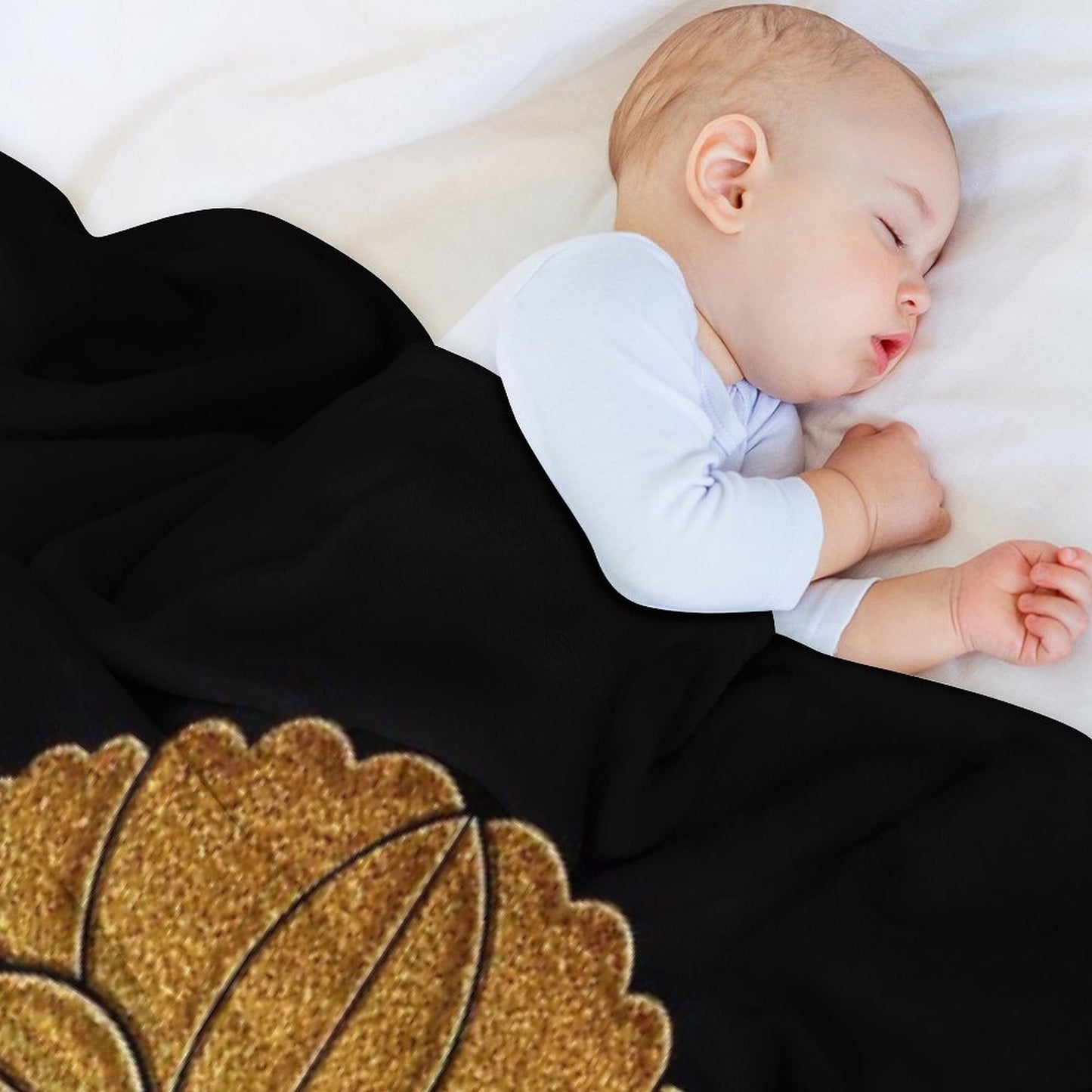 Sagari Fuji Kamon in Gold Seal Throw Blanket