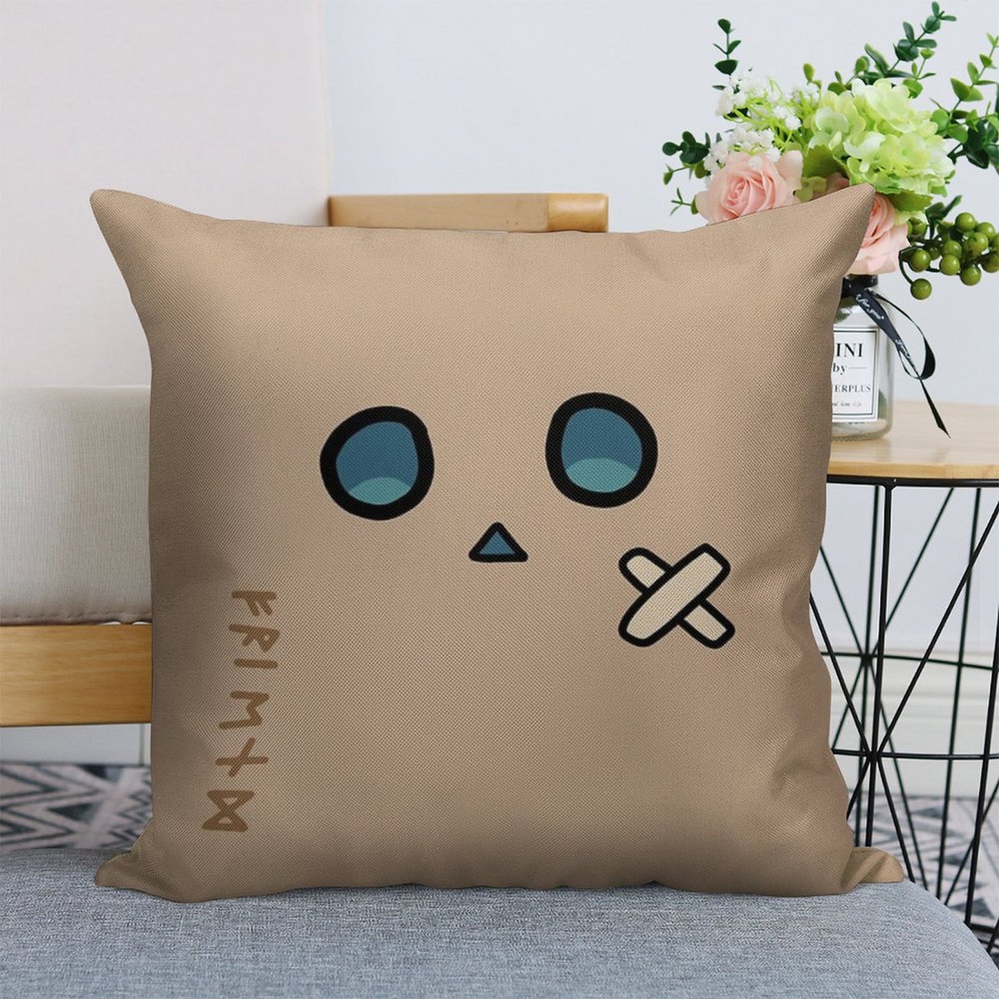Friend - Nanashi Mumei Mascot △ - Hololive #HoloCouncil Linen Throw Pillow Cover