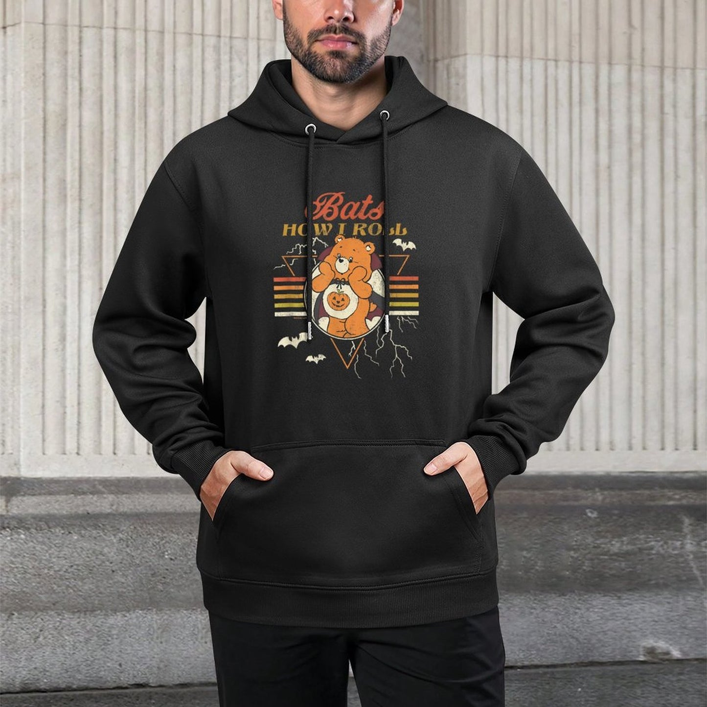 Care Bears Halloween Vintage Bats How I Roll Trick Or Sweet Unisex Design Hoodie