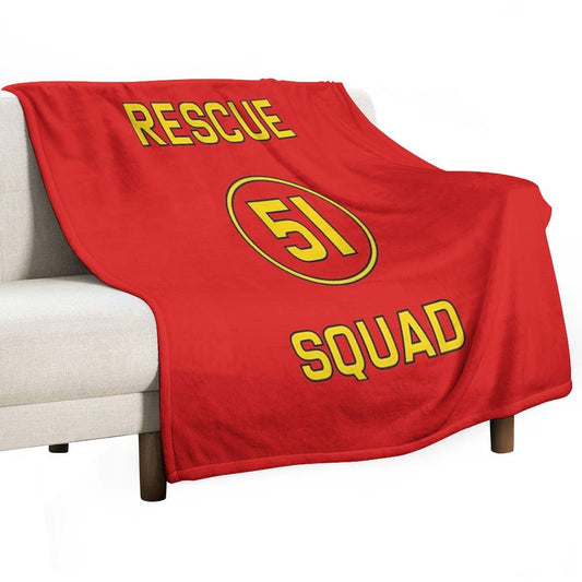 Emergency Squad 51 Rear of Truck Reproduction Logo Throw Blanket