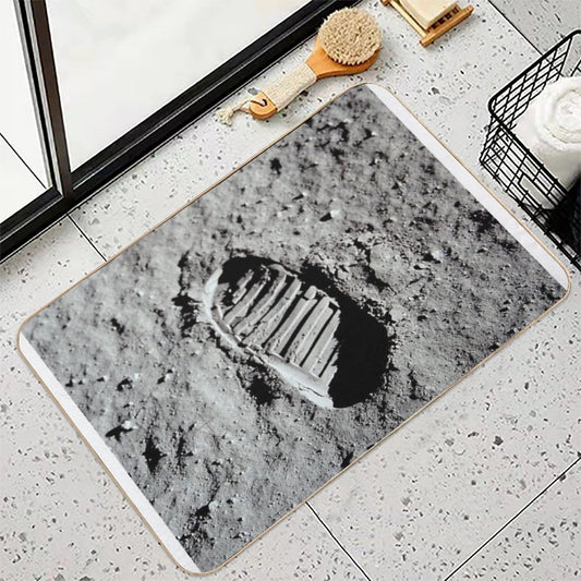 Footprint on The Moon by Buzz Aldrin Apollo 11 Bath Mat