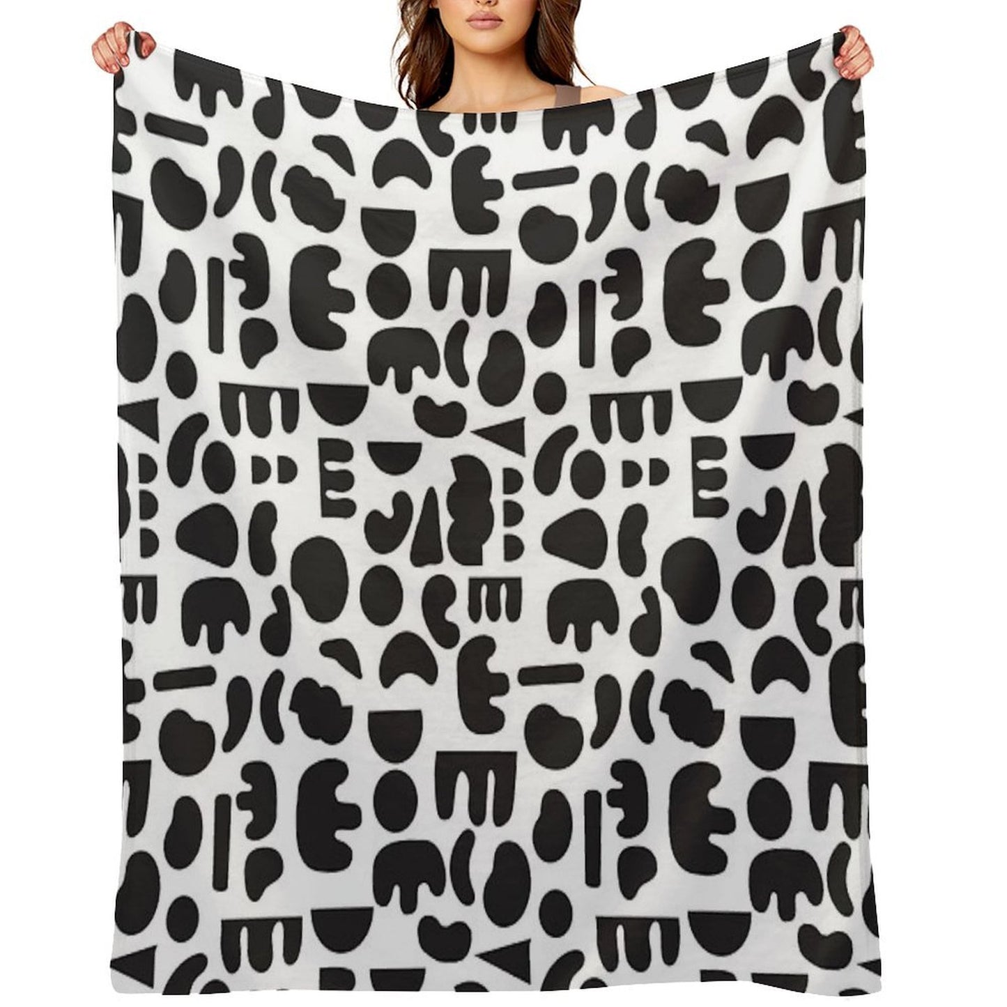 Black And White - Abstract Pattern Dance Throw Blanket