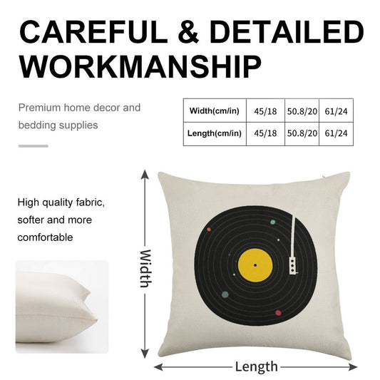 Music Everywhere Linen Throw Pillow Cover