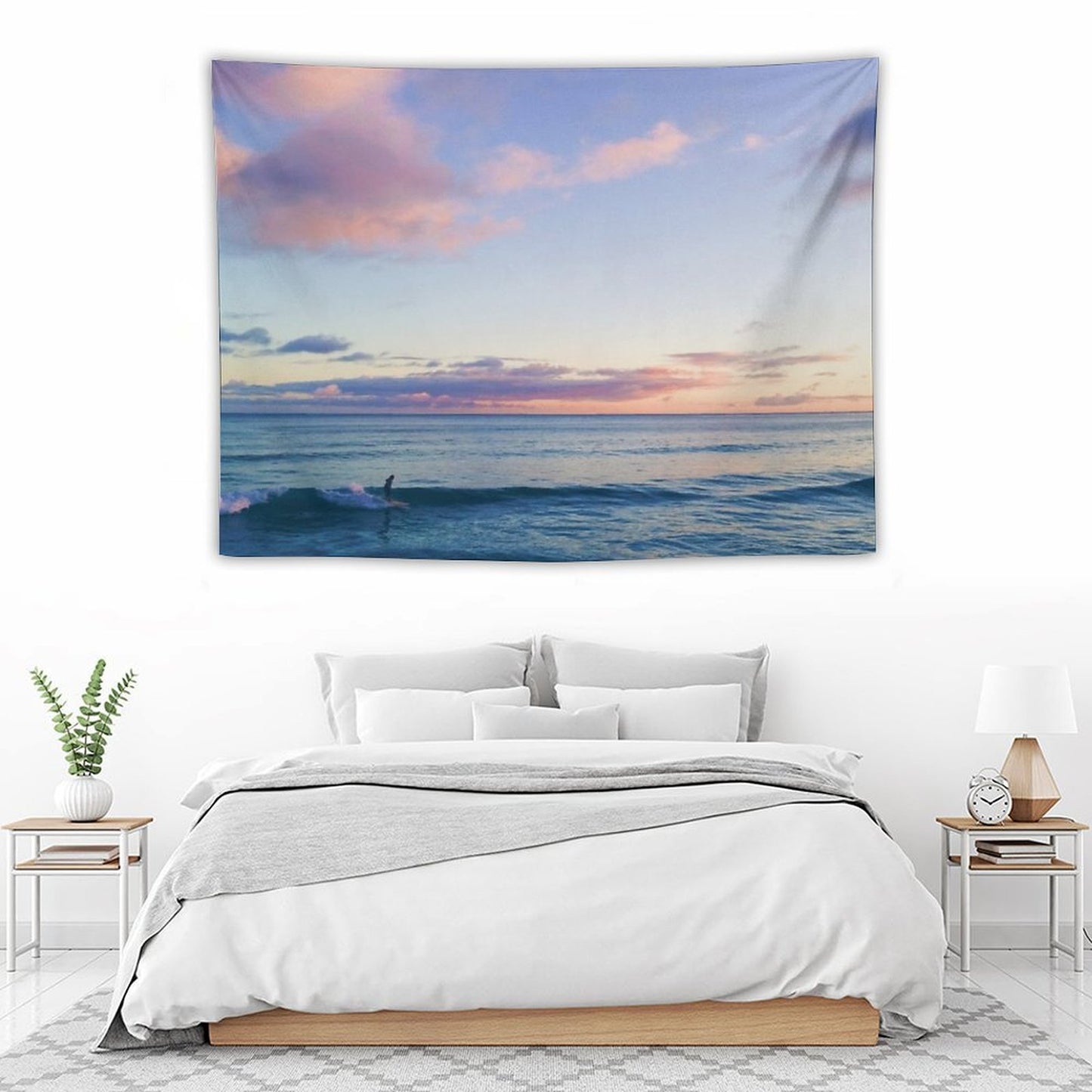 Surfin in A Pastel Dream - Honolulu, Hawaii Tapestry