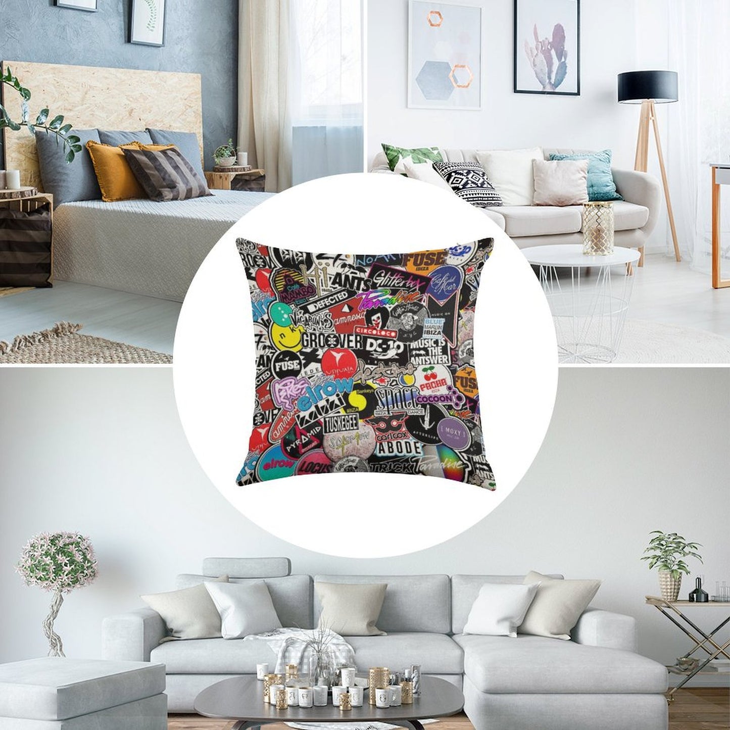 IBIZA CLUBS POSTER - 2022 EIVISSA Linen Throw Pillow Cover