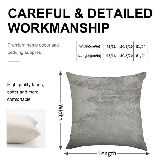 Concrete Texture Solid Grey Gray Colour Linen Throw Pillow Cover