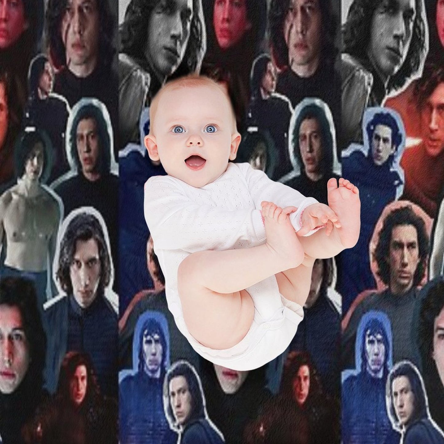 Adam Driver As BenKylo Collage Edit Throw Blanket